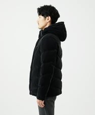 MKJAD22450 MK MICHEL KLEIN HOMME(MKミッシェルクランオム) 【滑らかな質感/フード着脱可能】TECベロアストレッチ ダウンブルゾン ブラック