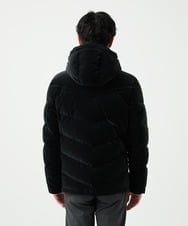 MKJAD22450 MK MICHEL KLEIN HOMME(MKミッシェルクランオム) 【滑らかな質感/フード着脱可能】TECベロアストレッチ ダウンブルゾン ブラック
