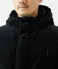 MKJAD22450 MK MICHEL KLEIN HOMME(MKミッシェルクランオム) 【滑らかな質感/フード着脱可能】TECベロアストレッチ ダウンブルゾン ブラック