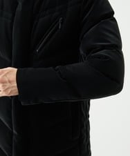 MKJAD22450 MK MICHEL KLEIN HOMME(MKミッシェルクランオム) 【滑らかな質感/フード着脱可能】TECベロアストレッチ ダウンブルゾン ブラック