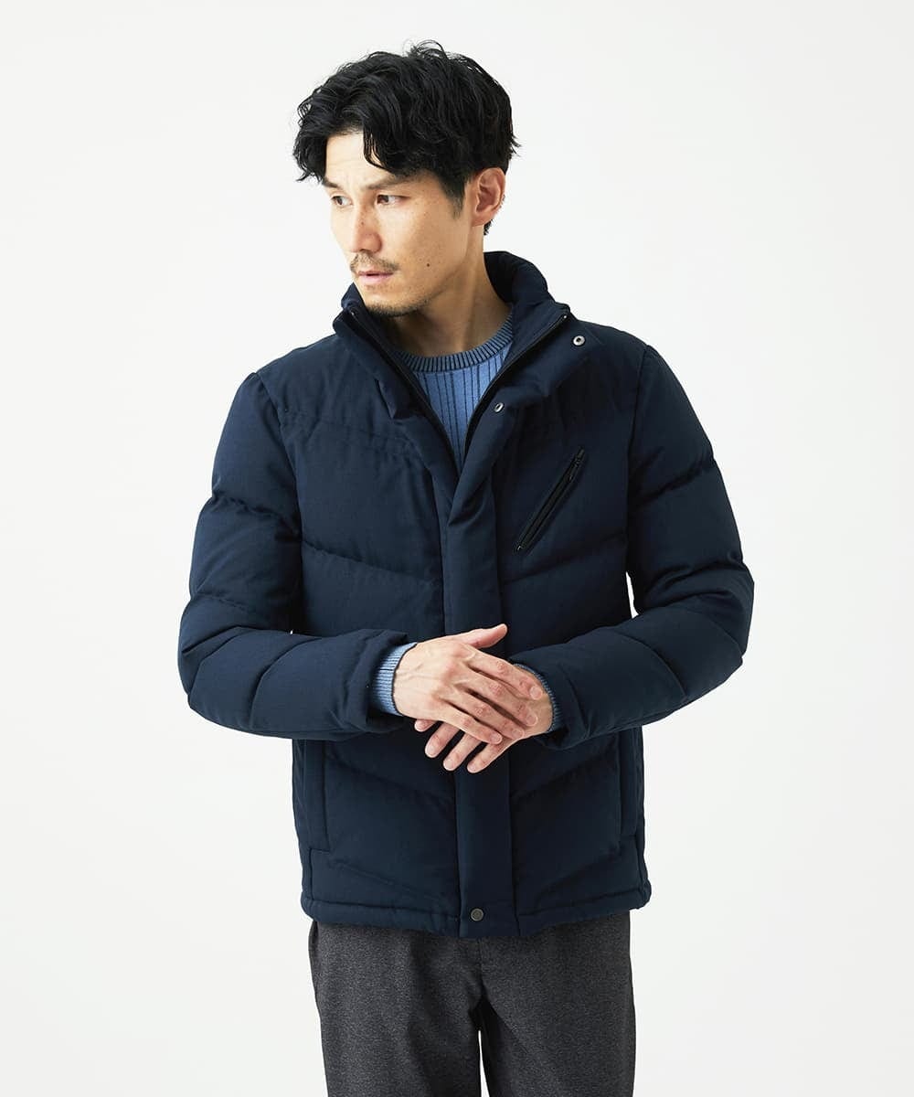 MKJAD23310 MK MICHEL KLEIN HOMME(MKミッシェルクランオム) 【撥水/防風/リサイクル素材】LANATEC ECO ツイルダウンブルゾン ネイビー