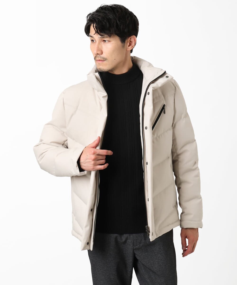 MKJAD23310 MK MICHEL KLEIN HOMME(MKミッシェルクランオム) 【撥水/防風/リサイクル素材】LANATEC ECO ツイルダウンブルゾン アイボリー