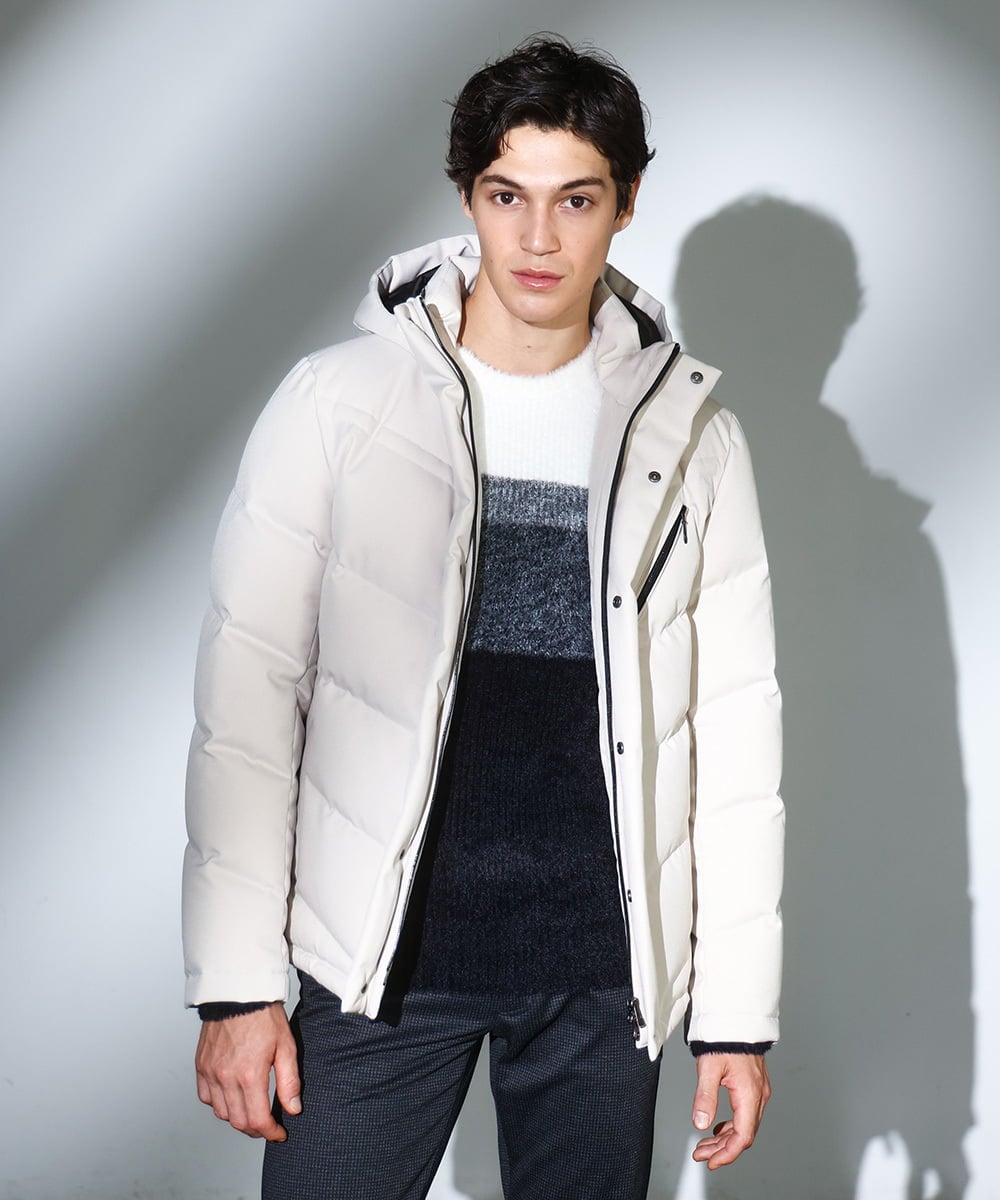 MKJAD23310 MK MICHEL KLEIN HOMME(MKミッシェルクランオム) 【撥水/防風/リサイクル素材】LANATEC ECO ツイルダウンブルゾン アイボリー