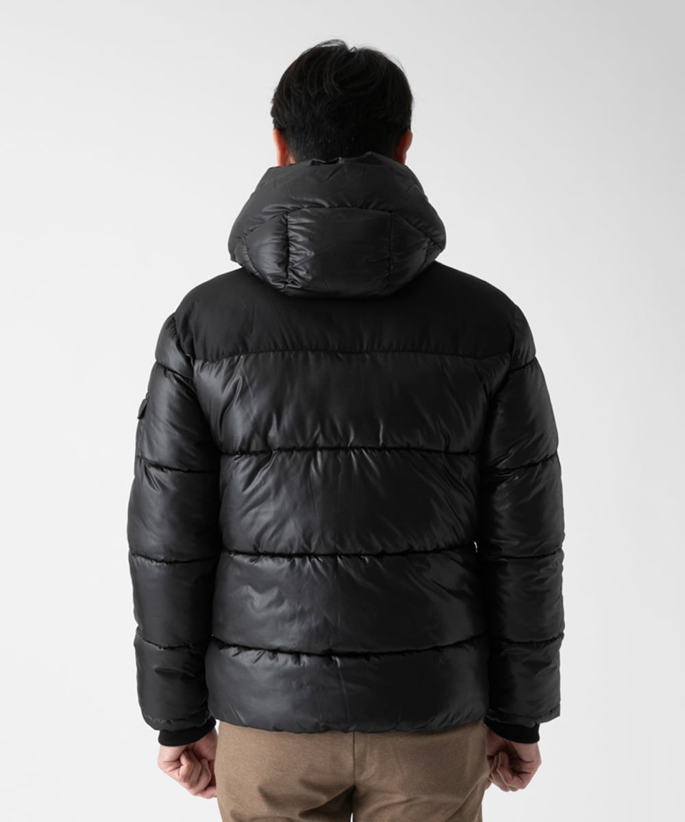MKJAD80150 MK MICHEL KLEIN HOMME(MKミッシェルクランオム) 【中綿ブルゾン】フーテッドシャイニーブルゾン ブラック