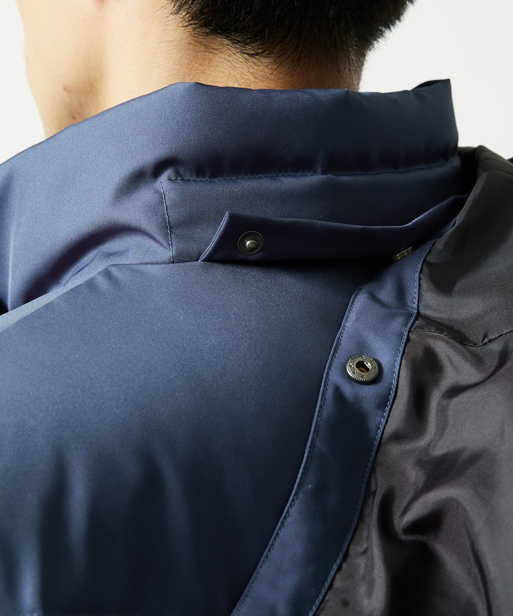 MKJAF21310 MK MICHEL KLEIN HOMME(MKミッシェルクランオム) 【撥水/リサイクル素材】ECOペットWRツイル ダウンブルゾン ブルー