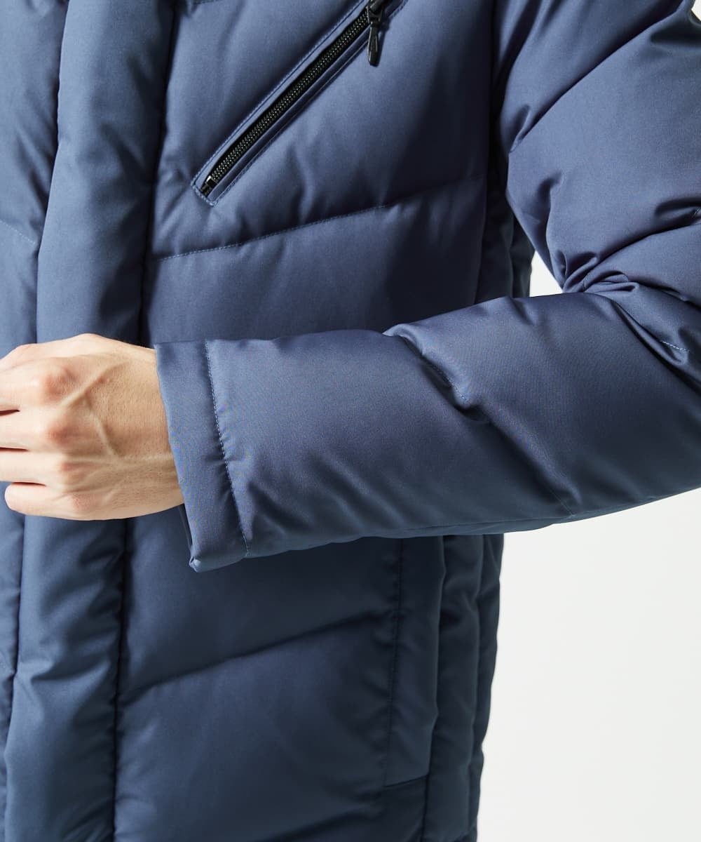MKJAF21310 MK MICHEL KLEIN HOMME(MKミッシェルクランオム) 【撥水/リサイクル素材】ECOペットWRツイル ダウンブルゾン ブルー