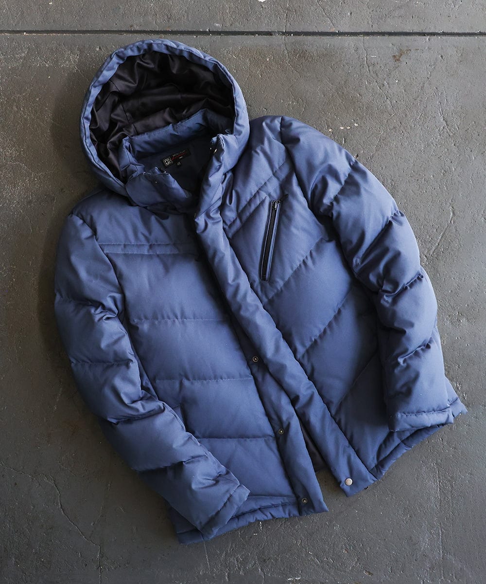 MKJAF21310 MK MICHEL KLEIN HOMME(MKミッシェルクランオム) 【撥水/リサイクル素材】ECOペットWRツイル ダウンブルゾン ブルー