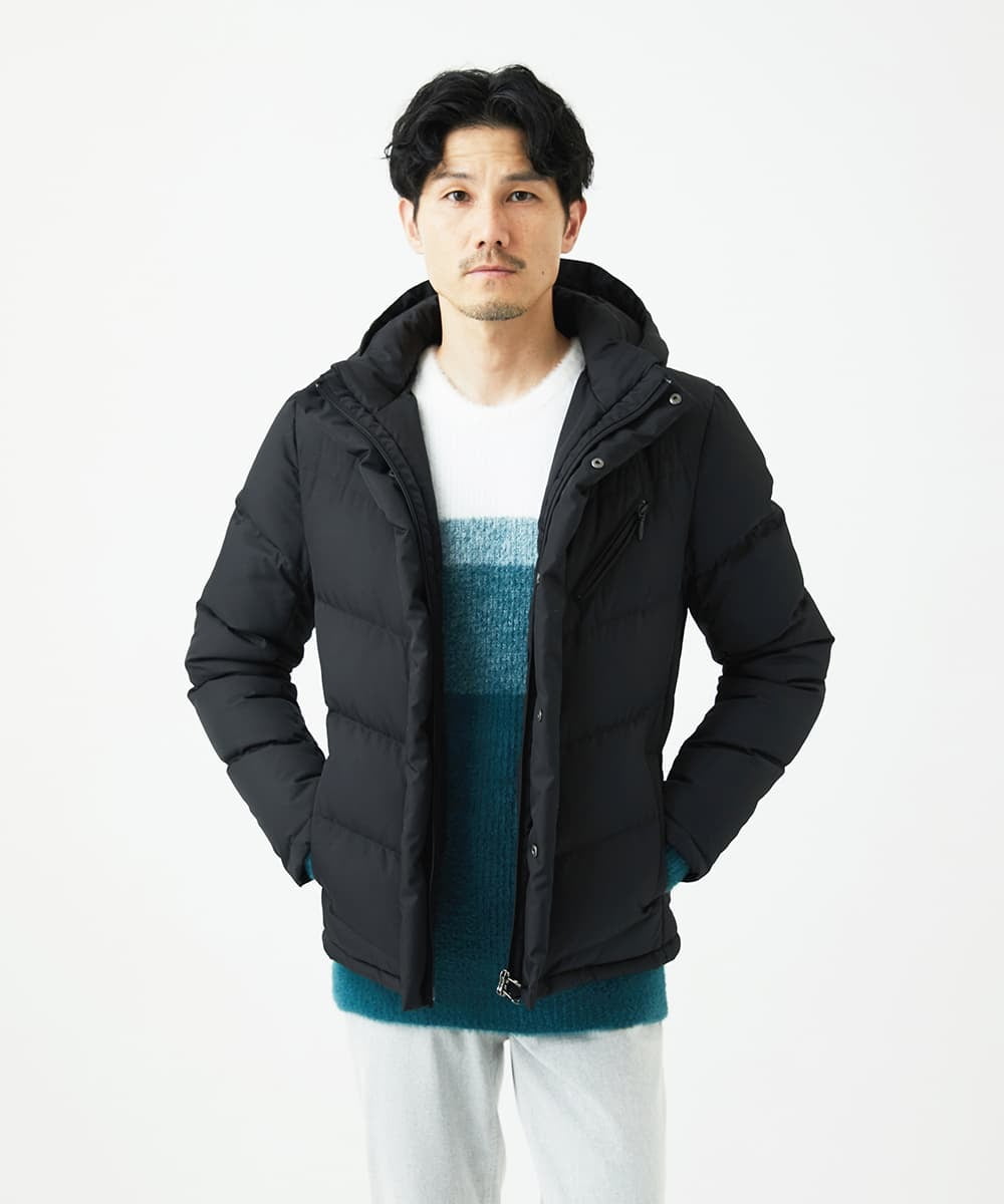 MKJAF21310 MK MICHEL KLEIN HOMME(MKミッシェルクランオム) 【撥水/リサイクル素材】ECOペットWRツイル ダウンブルゾン ブラック