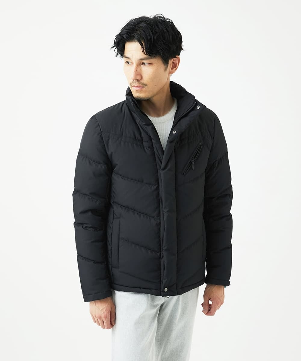 MKJAF21310 MK MICHEL KLEIN HOMME(MKミッシェルクランオム) 【撥水/リサイクル素材】ECOペットWRツイル ダウンブルゾン ブラック
