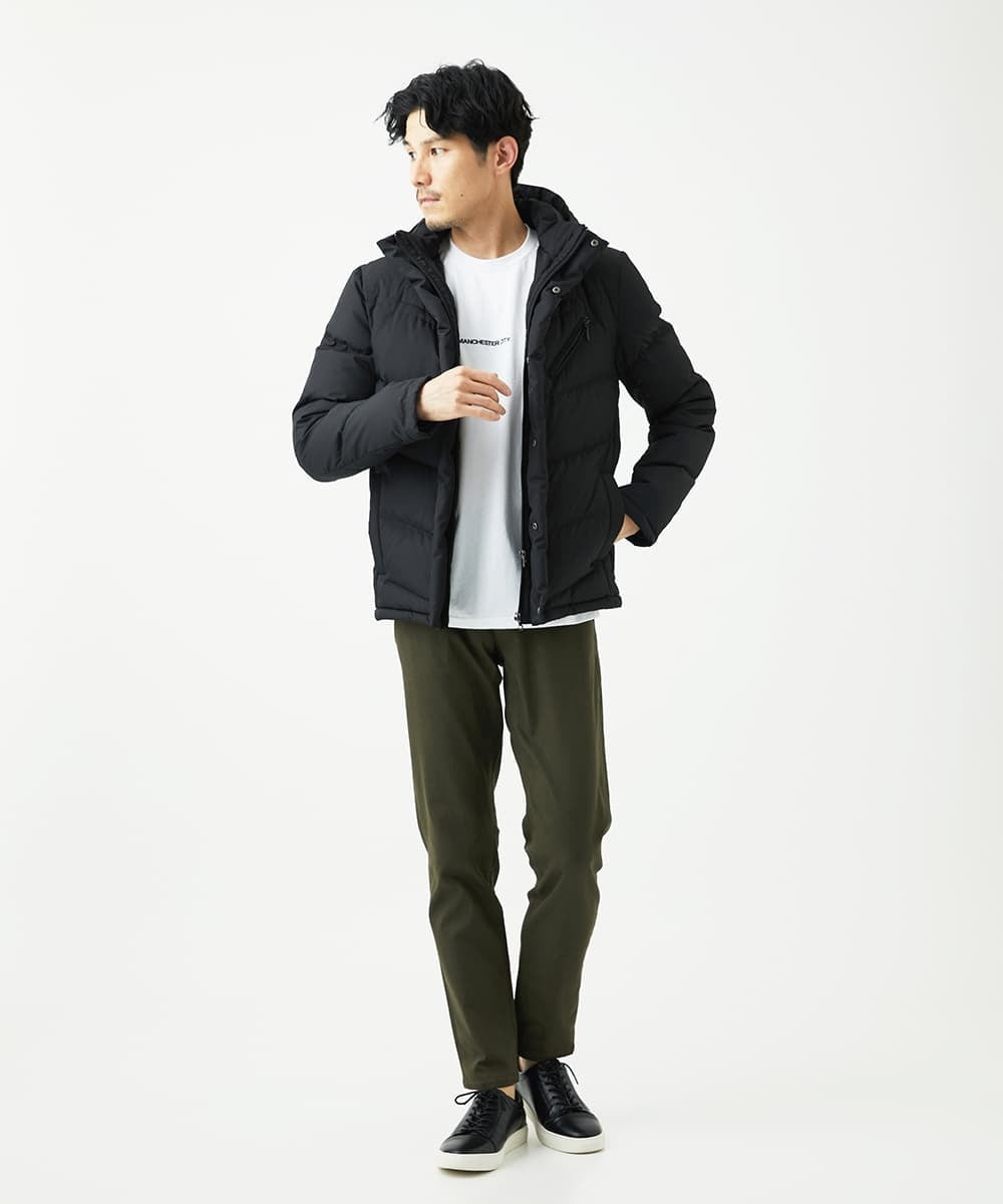 MKJAF21310 MK MICHEL KLEIN HOMME(MKミッシェルクランオム) 【撥水/リサイクル素材】ECOペットWRツイル ダウンブルゾン ブラック
