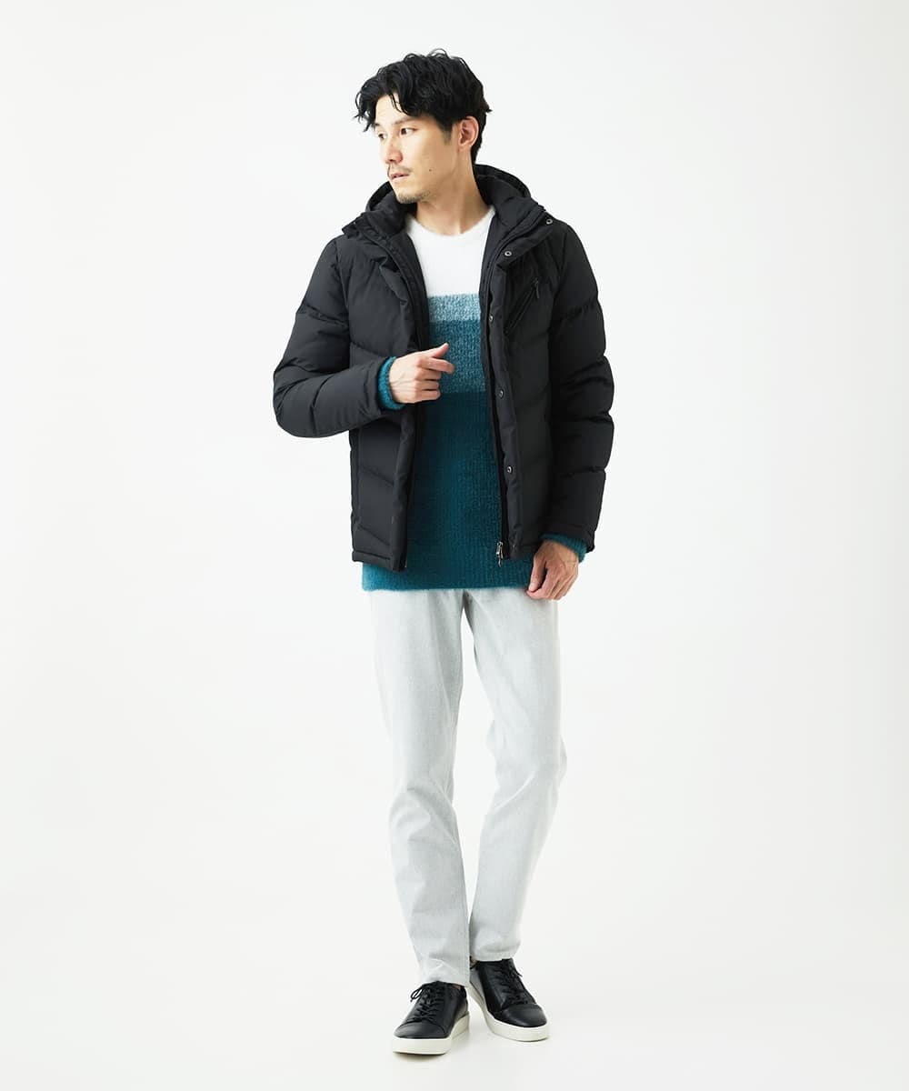 MKJAF21310 MK MICHEL KLEIN HOMME(MKミッシェルクランオム) 【撥水/リサイクル素材】ECOペットWRツイル ダウンブルゾン ブラック