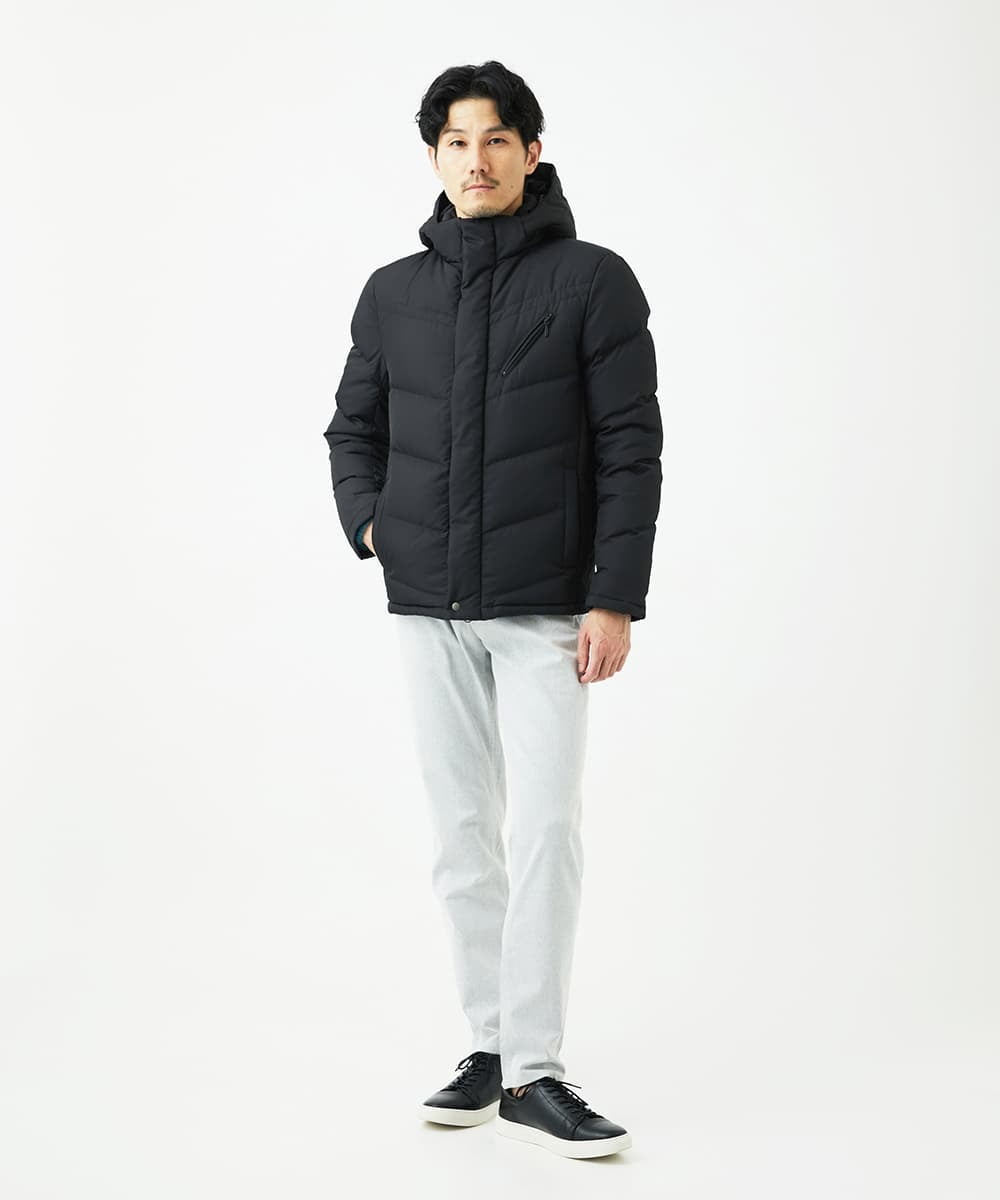 MKJAF21310 MK MICHEL KLEIN HOMME(MKミッシェルクランオム) 【撥水/リサイクル素材】ECOペットWRツイル ダウンブルゾン ブラック