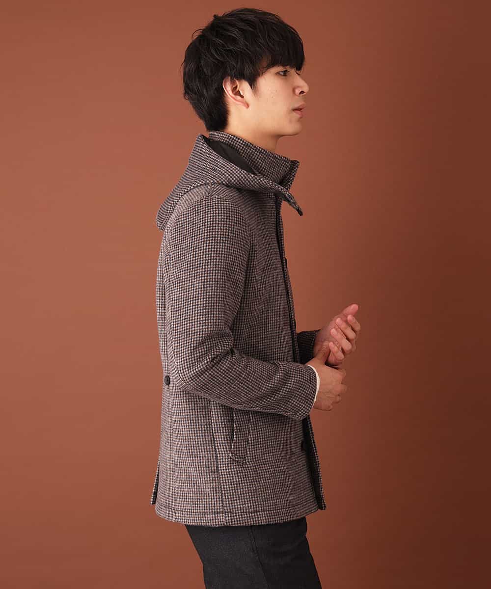 MKJAJ20190 MK MICHEL KLEIN HOMME(MKミッシェルクランオム) フード付きコート／ブリティッシュWフェイス ベージュ