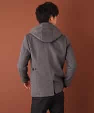 MKJAJ20190 MK MICHEL KLEIN HOMME(MKミッシェルクランオム) フード付きコート／ブリティッシュWフェイス グレー