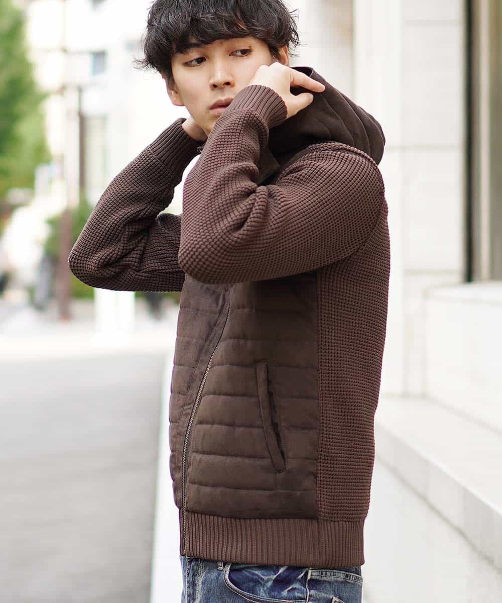 MKJAL09150 MK MICHEL KLEIN HOMME(MKミッシェルクランオム) ブルゾン／ハイブリットフェイス ブラウン