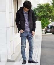 MKJAL09150 MK MICHEL KLEIN HOMME(MKミッシェルクランオム) ブルゾン／ハイブリットフェイス ブラック