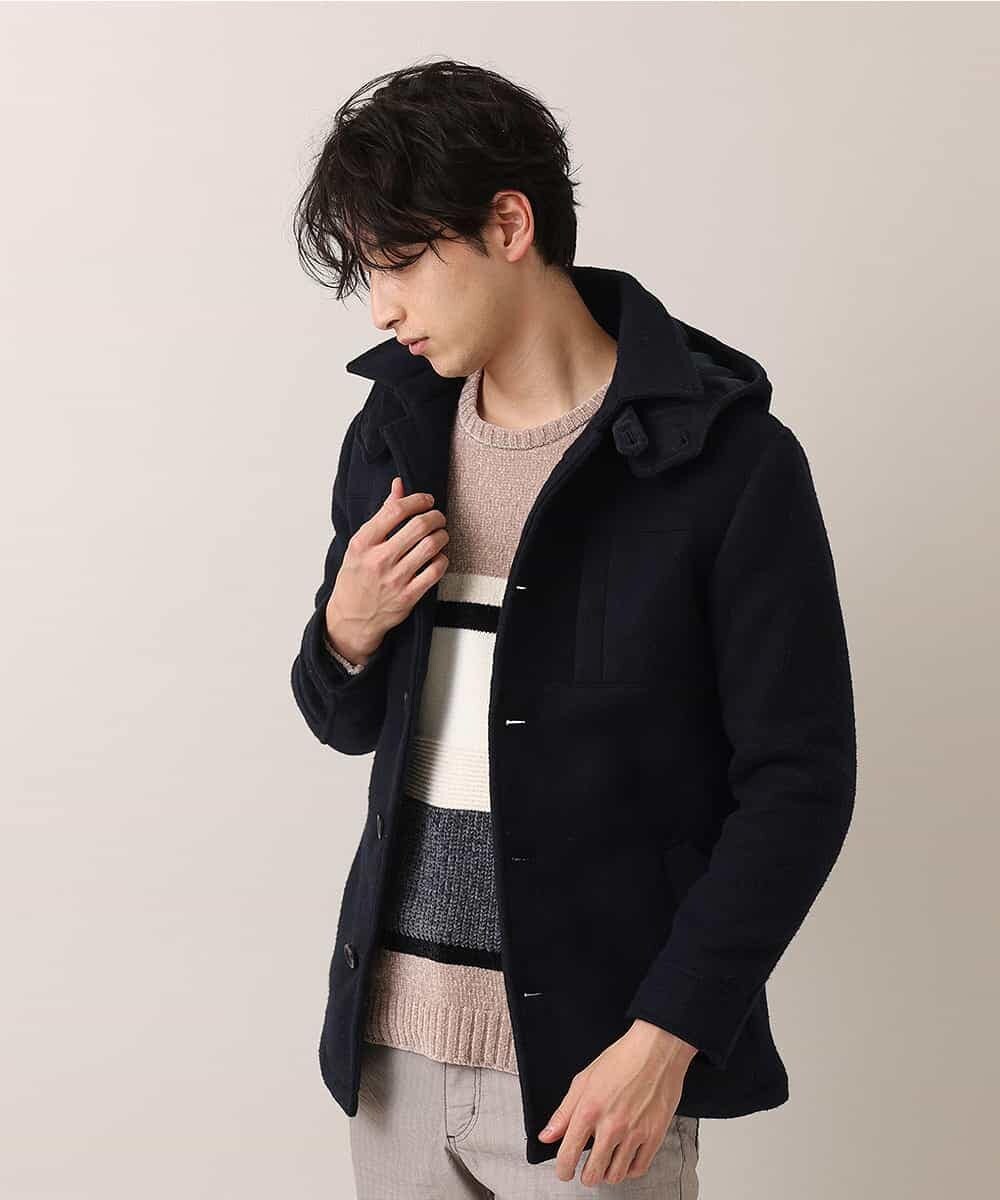 MKJAM64210 MK MICHEL KLEIN HOMME(MKミッシェルクランオム) 【驚きの超軽量】フーデッドカバーオール ネイビー