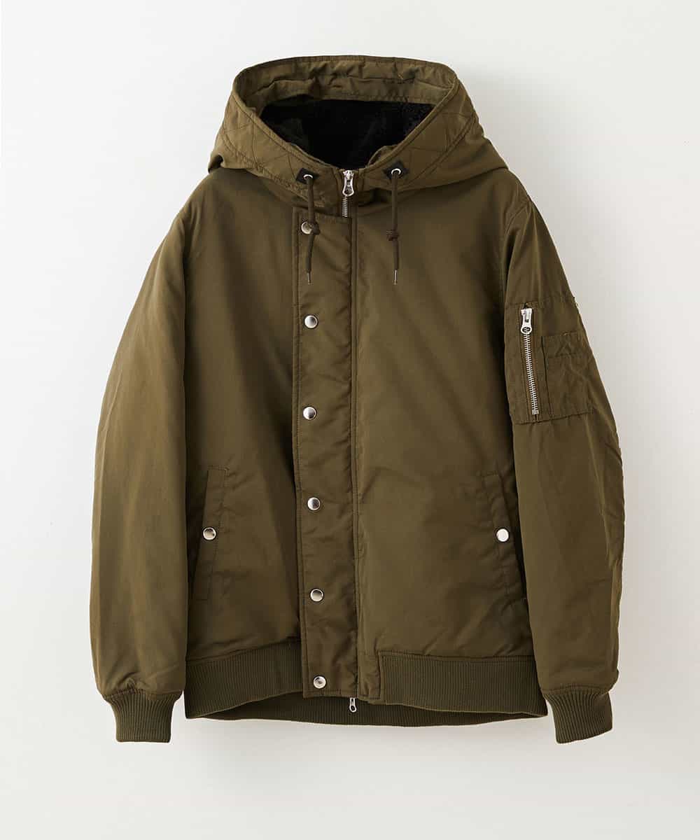 MKJAO40190 MK MICHEL KLEIN HOMME(MKミッシェルクランオム) ポリピーチN2Bフライトジャケット カーキ