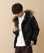 MKJAO40190 MK MICHEL KLEIN HOMME(MKミッシェルクランオム) ポリピーチN2Bフライトジャケット ブラック