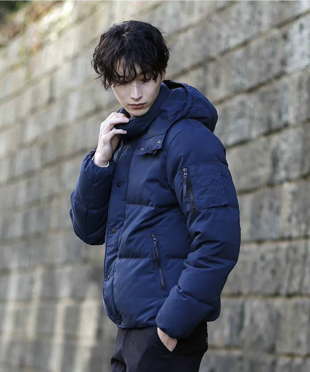 MKJAO41190 MK MICHEL KLEIN HOMME(MKミッシェルクランオム) ポリピーチダウンブルゾン ネイビー