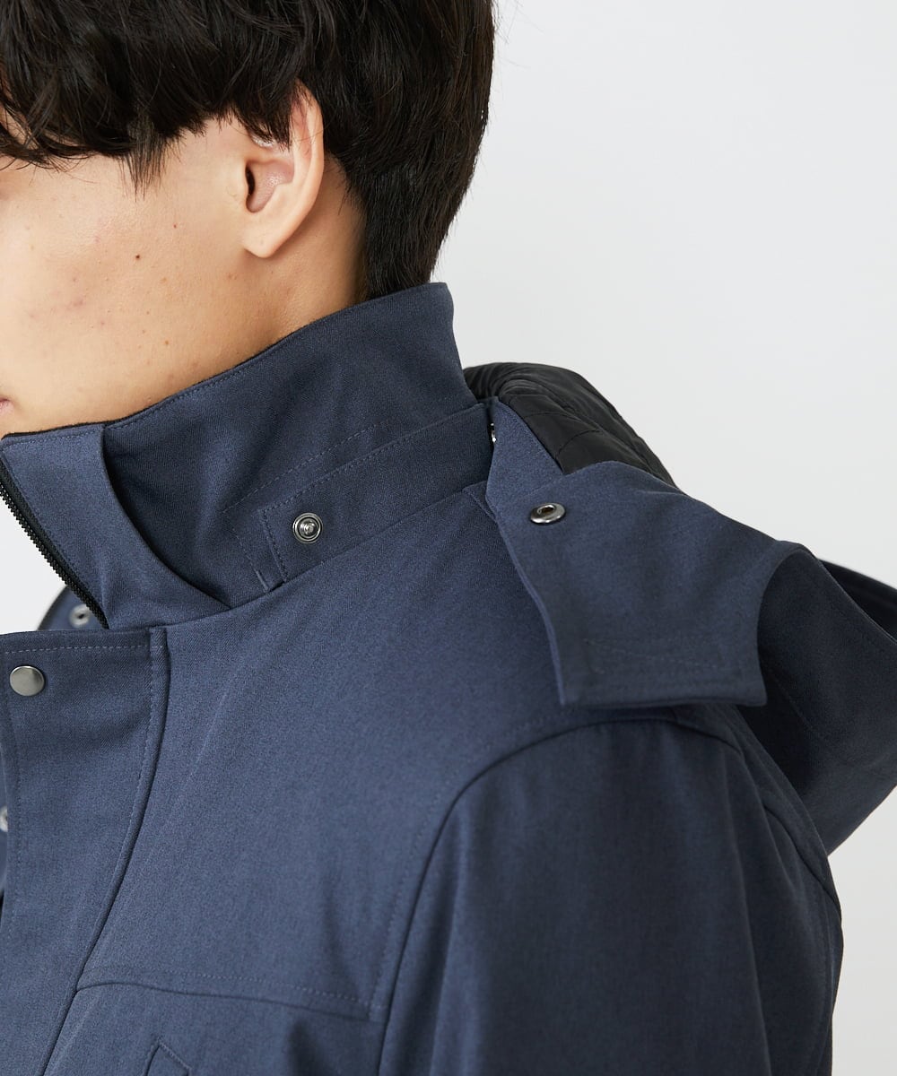 MKJAX07272 MK MICHEL KLEIN HOMME(MKミッシェルクランオム) ライナー付き / ウールタッチボンディングブルゾン ブルー(55)