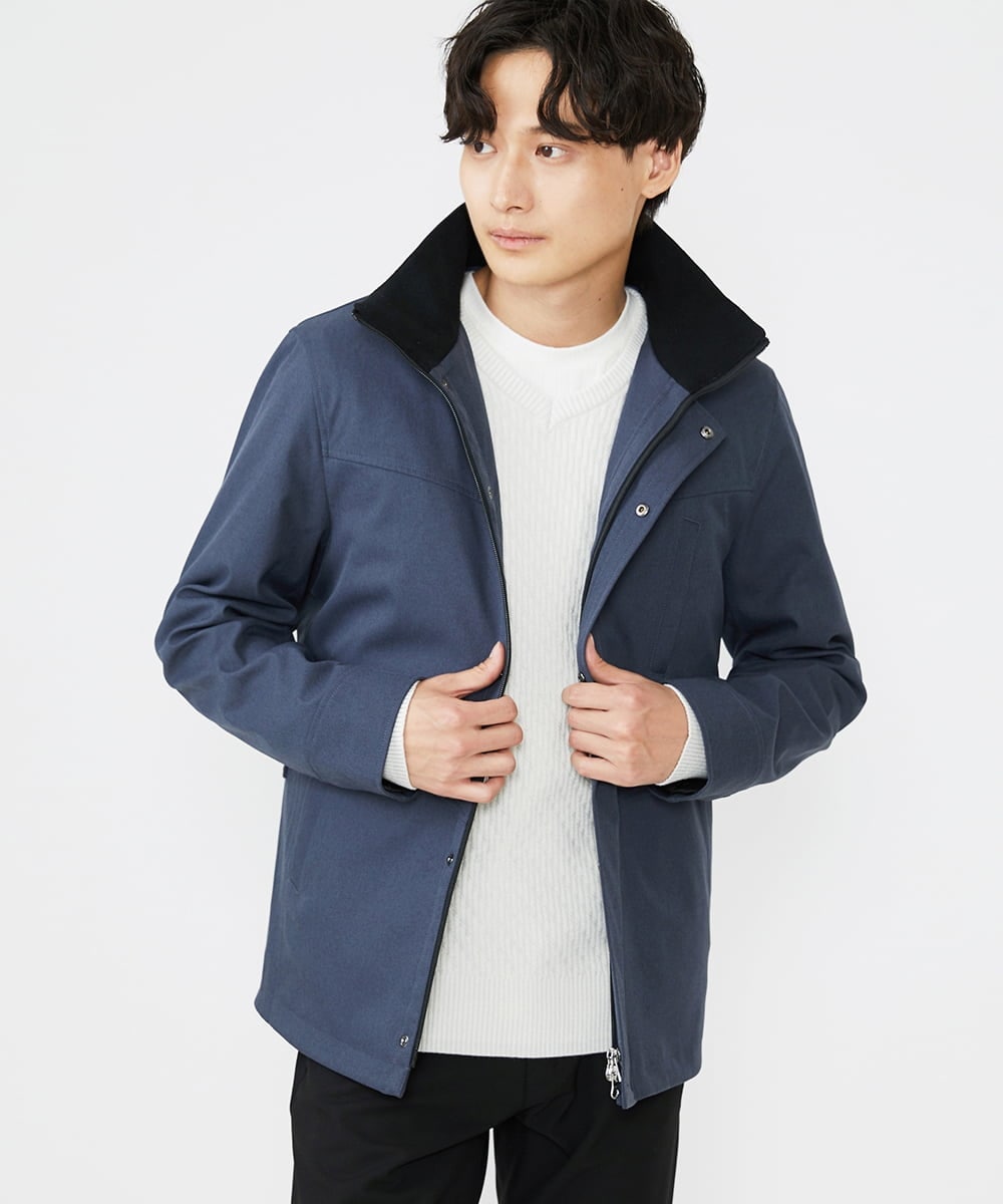 MKJAX07272 MK MICHEL KLEIN HOMME(MKミッシェルクランオム) ライナー付き / ウールタッチボンディングブルゾン ブルー(55)