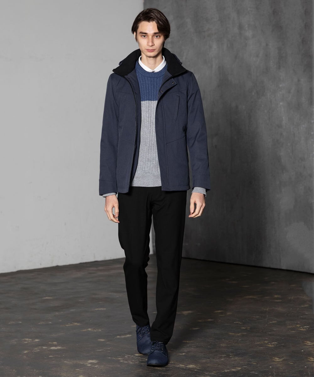 MKJAX07272 MK MICHEL KLEIN HOMME(MKミッシェルクランオム) ライナー付き / ウールタッチボンディングブルゾン ブルー(55)