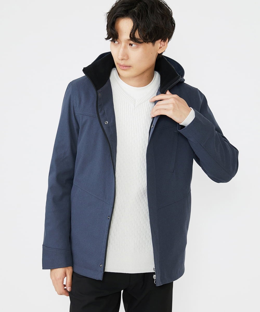 MKJAX07272 MK MICHEL KLEIN HOMME(MKミッシェルクランオム) ライナー付き / ウールタッチボンディングブルゾン ブルー(55)