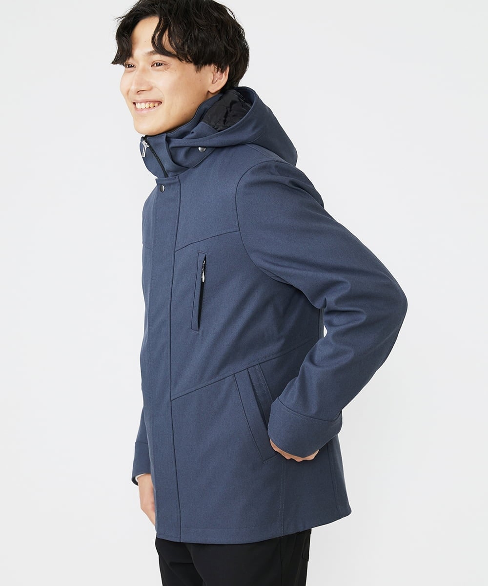 MKJAX07272 MK MICHEL KLEIN HOMME(MKミッシェルクランオム) ライナー付き / ウールタッチボンディングブルゾン ブルー(55)