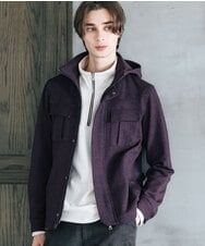 MKJAX10170 MK MICHEL KLEIN HOMME(MKミッシェルクランオム) フーディーブルゾン / TEC EASY  パープル(77)