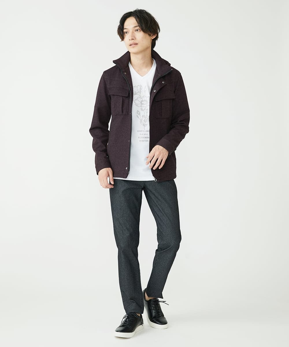 MKJAX10170 MK MICHEL KLEIN HOMME(MKミッシェルクランオム) フーディーブルゾン / TEC EASY  パープル(77)
