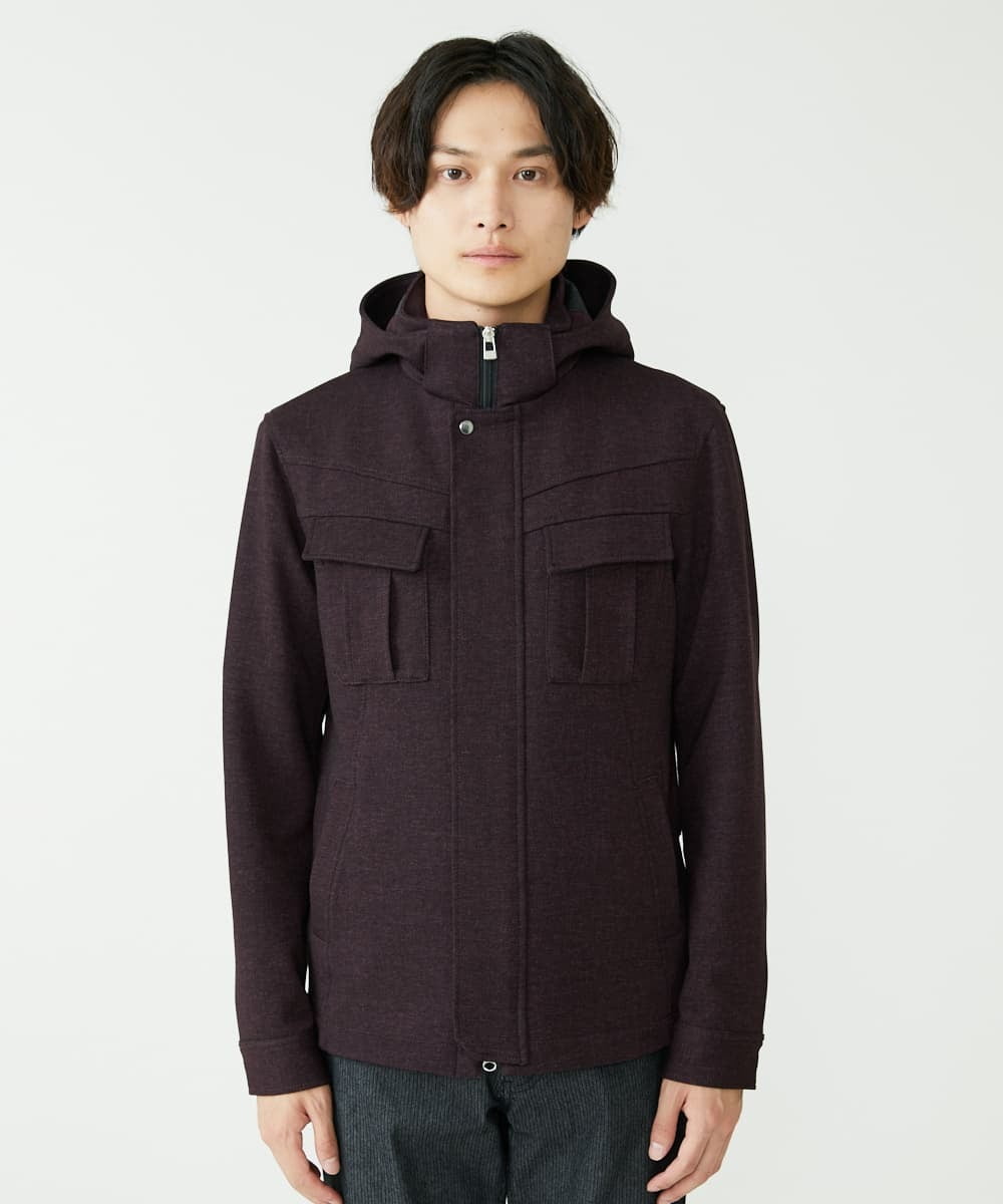 MKJAX10170 MK MICHEL KLEIN HOMME(MKミッシェルクランオム) フーディーブルゾン / TEC EASY  パープル(77)