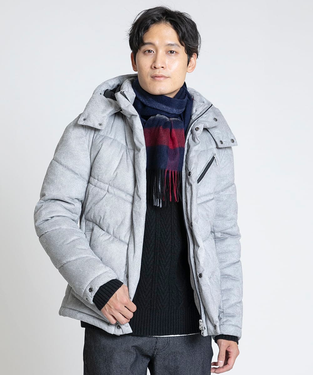 MKJAX21250 MK MICHEL KLEIN HOMME(MKミッシェルクランオム) スエードタッチ / ダウンブルゾン グレー(92)
