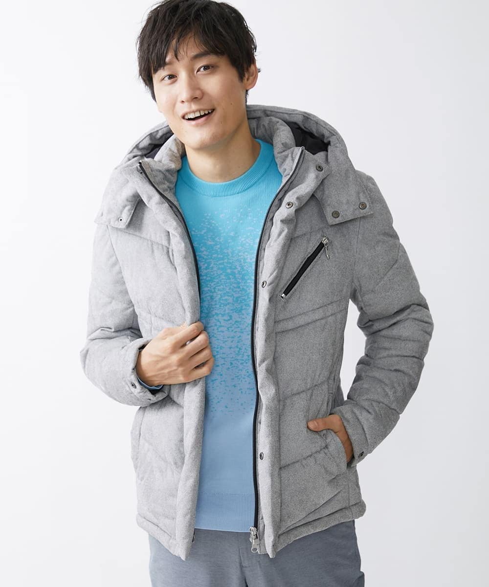 MKJAX21250 MK MICHEL KLEIN HOMME(MKミッシェルクランオム) スエードタッチ / ダウンブルゾン グレー(92)