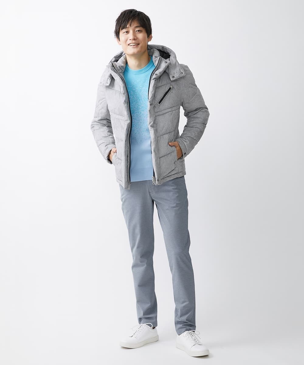 MKJAX21250 MK MICHEL KLEIN HOMME(MKミッシェルクランオム) スエードタッチ / ダウンブルゾン グレー(92)