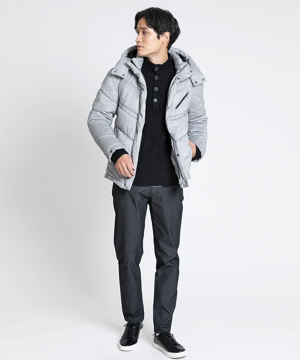 MKJAX21250 MK MICHEL KLEIN HOMME(MKミッシェルクランオム) スエードタッチ / ダウンブルゾン グレー(92)