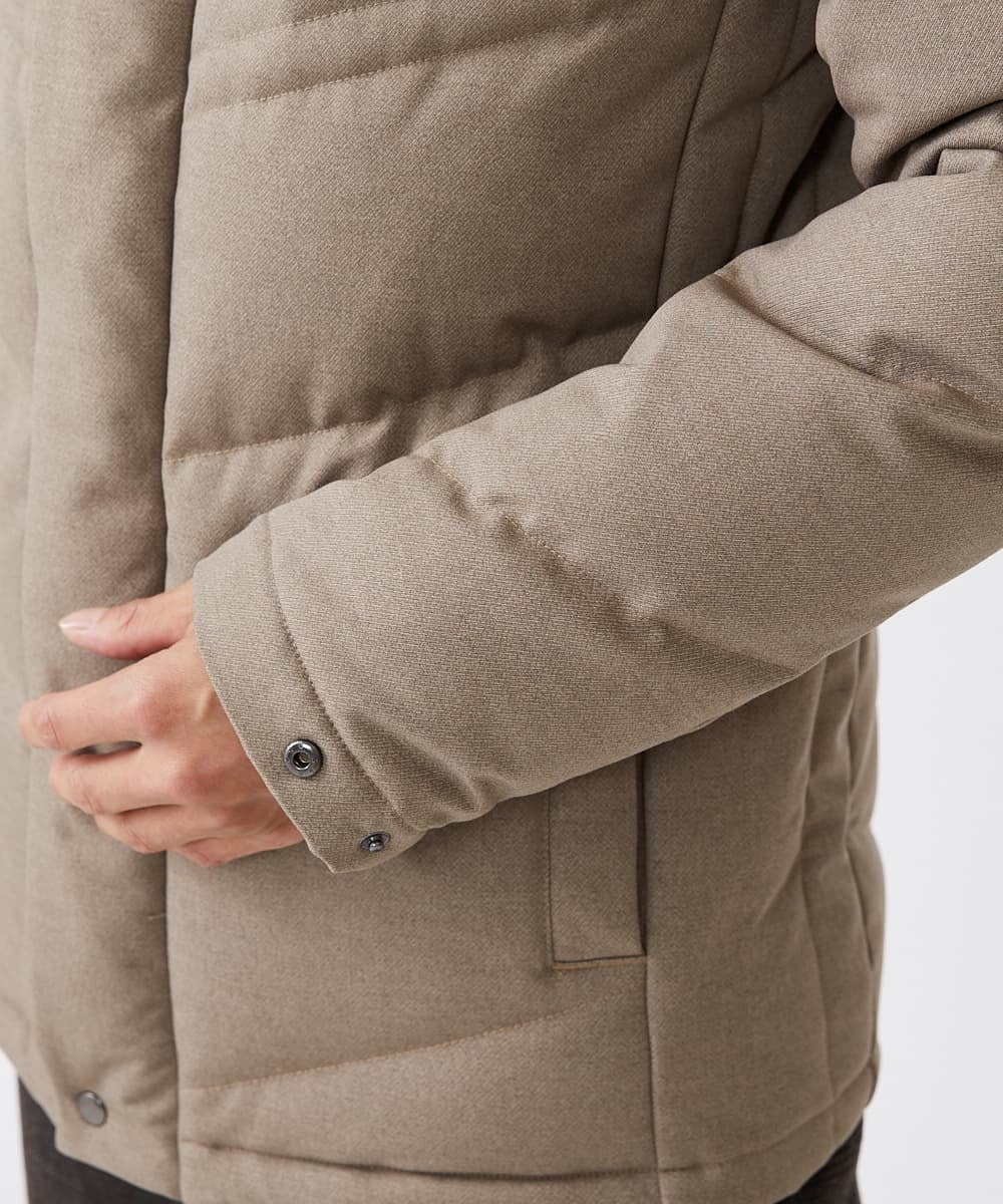 MKJAX22320 MK MICHEL KLEIN HOMME(MKミッシェルクランオム) 【ラスト２！/在庫限り】ドビープリントダウンブルゾン/PRIMEFLEX  ベージュ(83)