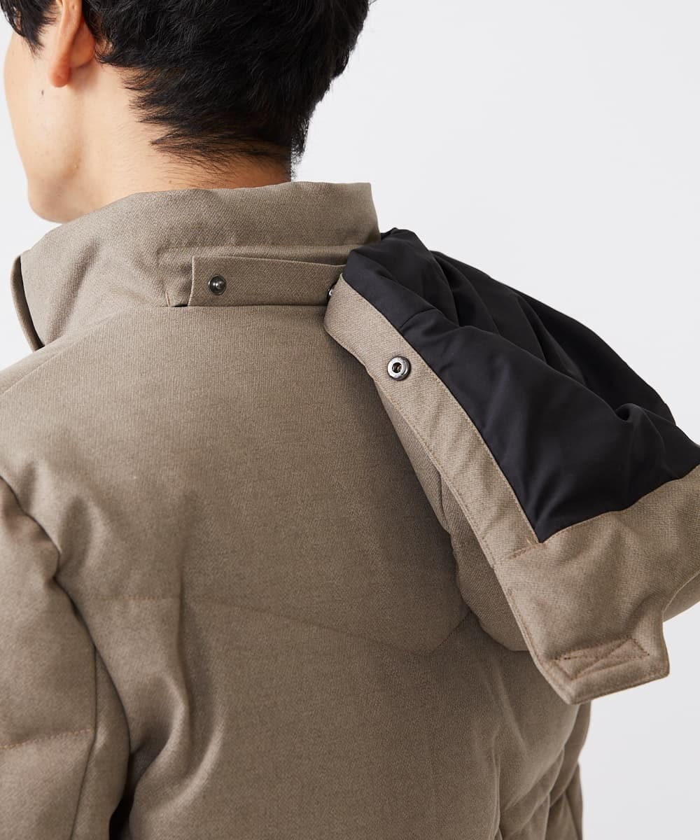 MKJAX22320 MK MICHEL KLEIN HOMME(MKミッシェルクランオム) 【ラスト２！/在庫限り】ドビープリントダウンブルゾン/PRIMEFLEX  ベージュ(83)