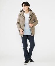 MKJAX22320 MK MICHEL KLEIN HOMME(MKミッシェルクランオム) 【ラスト２！/在庫限り】ドビープリントダウンブルゾン/PRIMEFLEX  ベージュ(83)