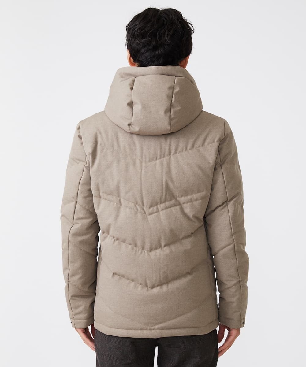 MKJAX22320 MK MICHEL KLEIN HOMME(MKミッシェルクランオム) 【ラスト２！/在庫限り】ドビープリントダウンブルゾン/PRIMEFLEX  ベージュ(83)