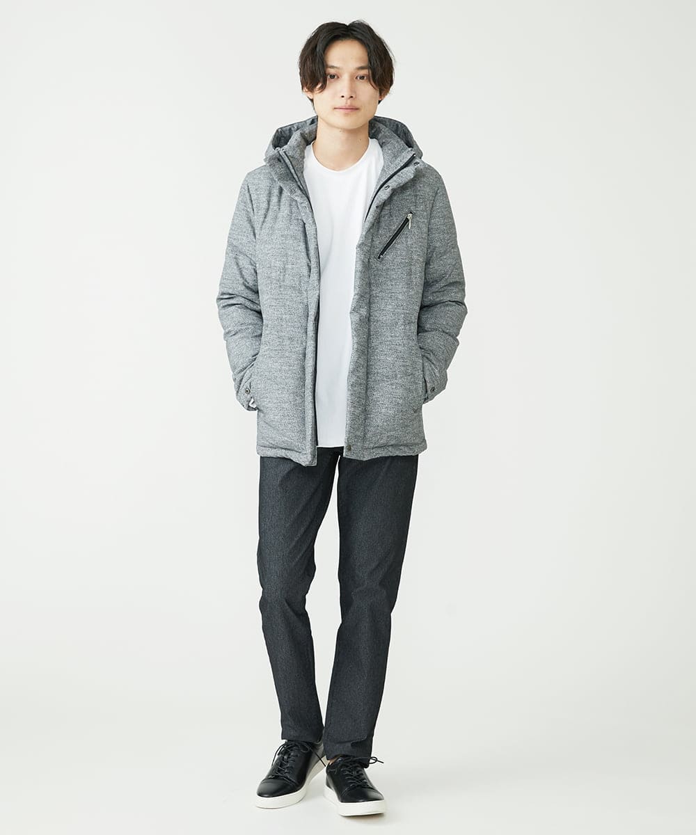 MKJAX22320 MK MICHEL KLEIN HOMME(MKミッシェルクランオム) 【ラスト２！/在庫限り】ドビープリントダウンブルゾン/PRIMEFLEX  グレー(92)