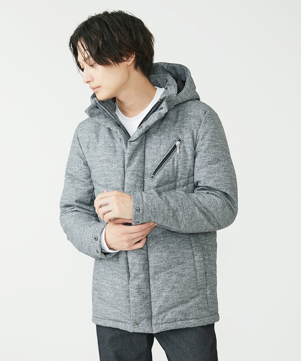 MKJAX22320 MK MICHEL KLEIN HOMME(MKミッシェルクランオム) 【ラスト２！/在庫限り】ドビープリントダウンブルゾン/PRIMEFLEX  グレー(92)
