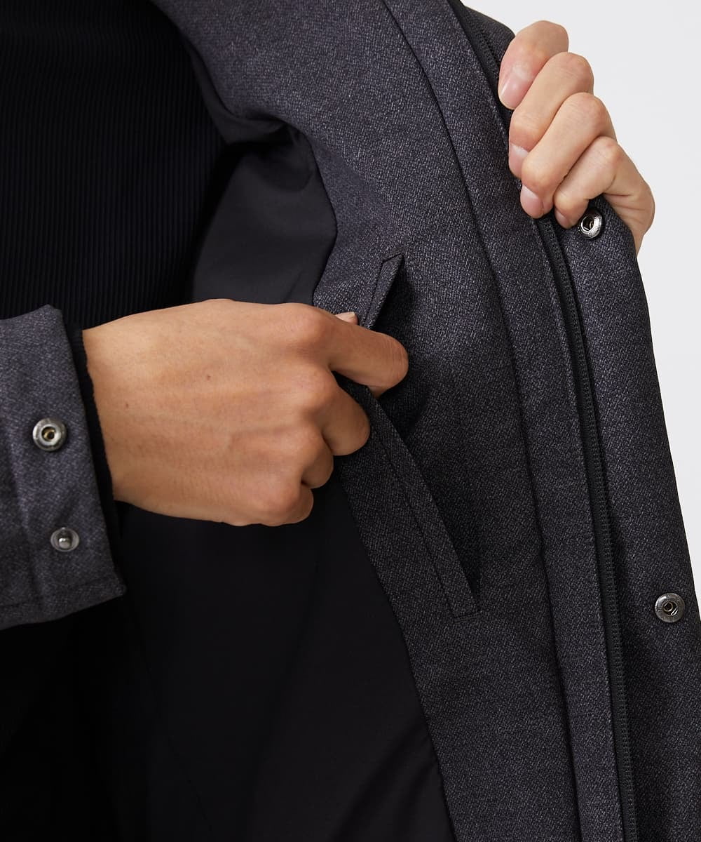 MKJAX22320 MK MICHEL KLEIN HOMME(MKミッシェルクランオム) 【ラスト２！/在庫限り】ドビープリントダウンブルゾン/PRIMEFLEX  ダークグレー(93)