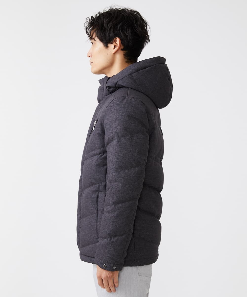 MKJAX22320 MK MICHEL KLEIN HOMME(MKミッシェルクランオム) 【ラスト２！/在庫限り】ドビープリントダウンブルゾン/PRIMEFLEX  ダークグレー(93)