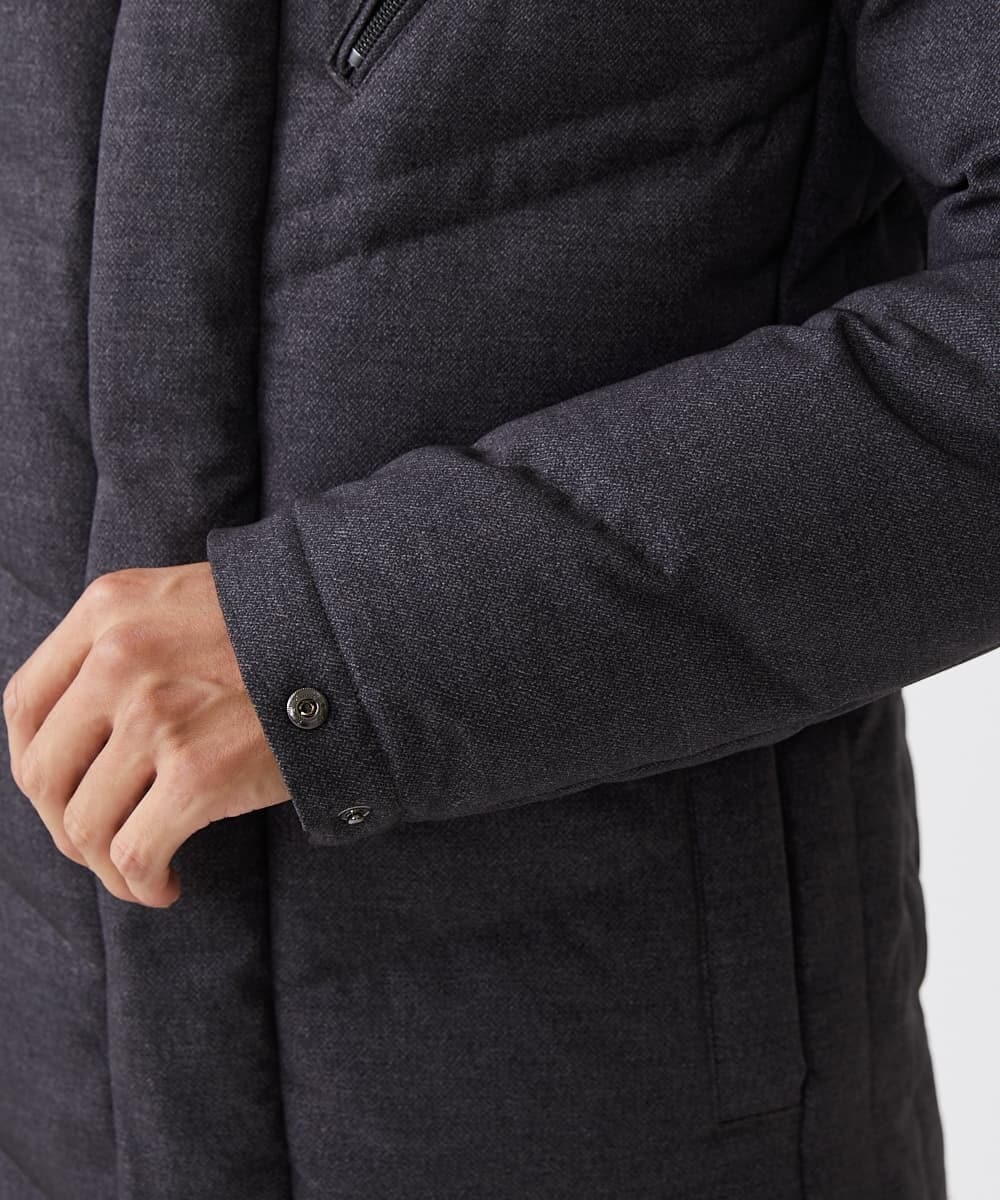 MKJAX22320 MK MICHEL KLEIN HOMME(MKミッシェルクランオム) 【ラスト２！/在庫限り】ドビープリントダウンブルゾン/PRIMEFLEX  ダークグレー(93)