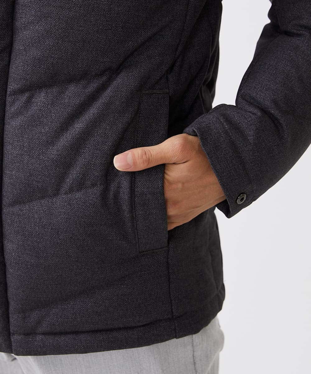 MKJAX22320 MK MICHEL KLEIN HOMME(MKミッシェルクランオム) 【ラスト２！/在庫限り】ドビープリントダウンブルゾン/PRIMEFLEX  ダークグレー(93)