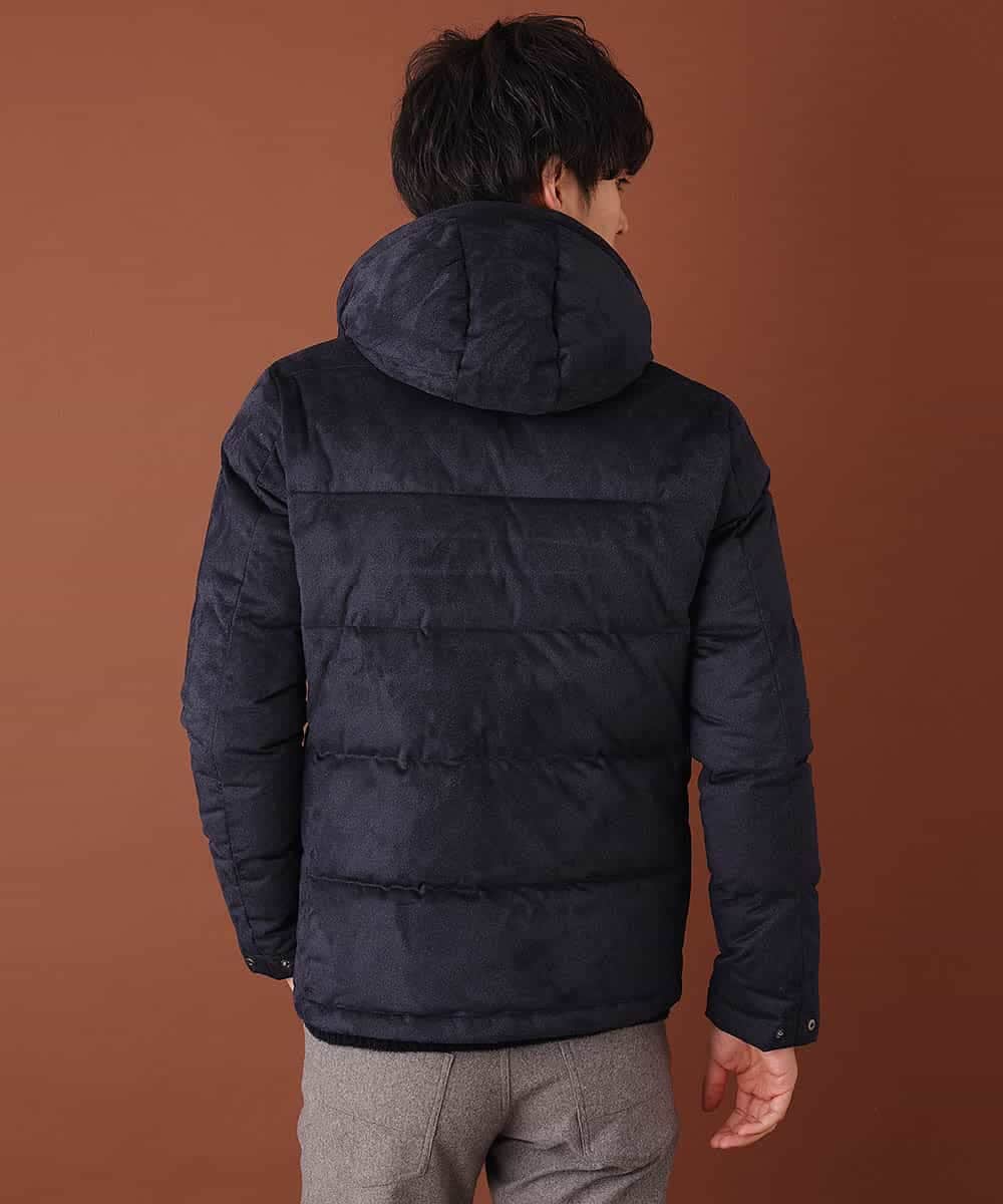 MKJCL82200 MK MICHEL KLEIN HOMME(MKミッシェルクランオム) ダウンブルゾン／スエードタッチツイード ネイビー