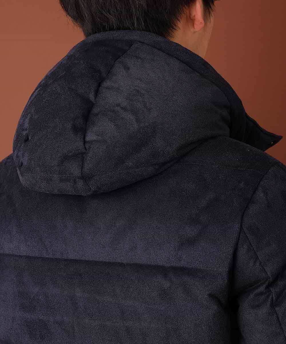 MKJCL82200 MK MICHEL KLEIN HOMME(MKミッシェルクランオム) ダウンブルゾン／スエードタッチツイード ネイビー