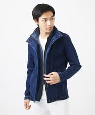 MKJDC02290 MK MICHEL KLEIN HOMME(MKミッシェルクランオム) 【秋/春兼用／ストレッチ】ダブルカラーデニムブルゾン ブルー