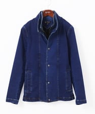 MKJDC02290 MK MICHEL KLEIN HOMME(MKミッシェルクランオム) 【秋/春兼用／ストレッチ】ダブルカラーデニムブルゾン ブルー